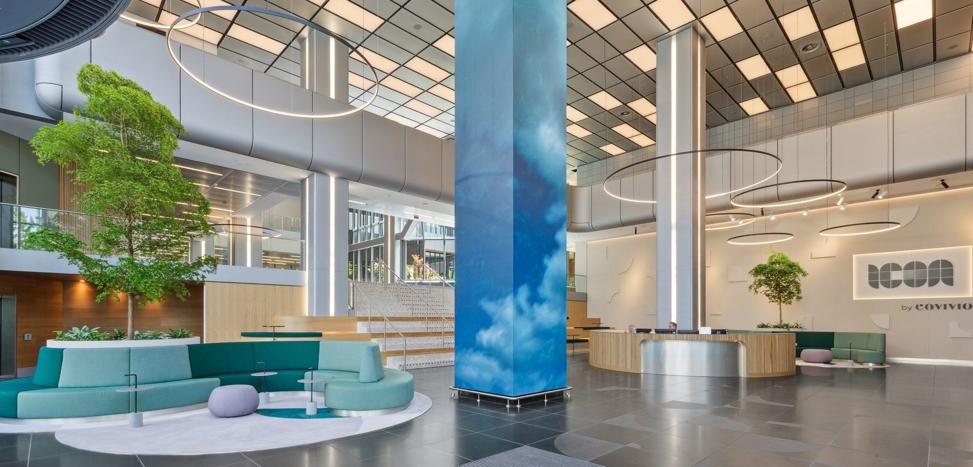 Entrance area office building ICON by Covivio